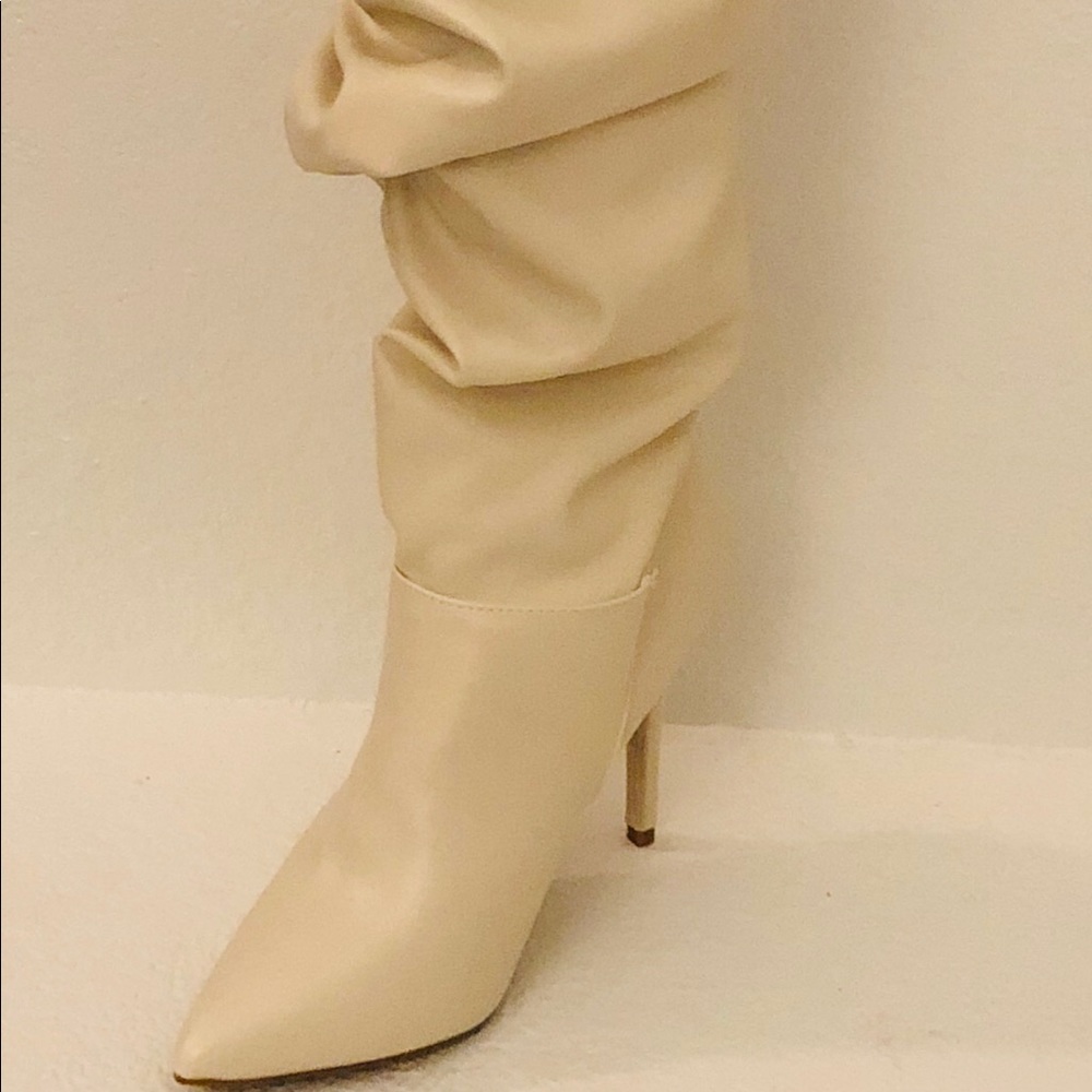 White knee high boots. Cropping not working right